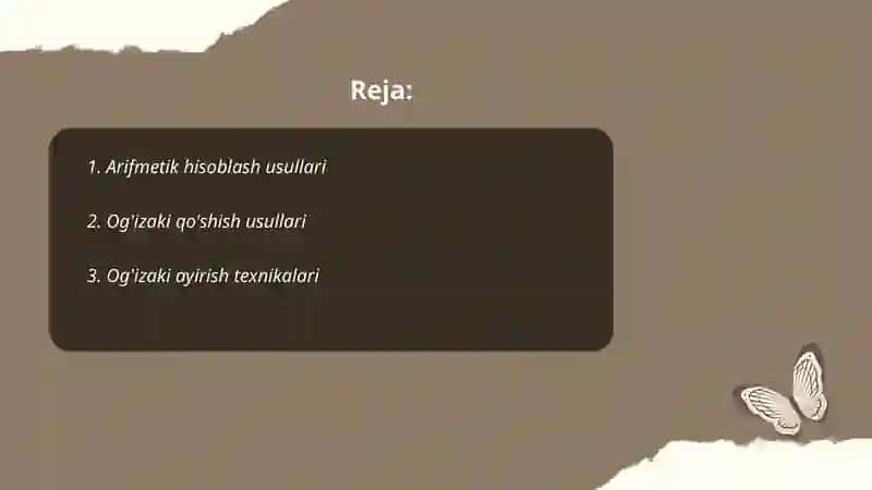 Arifmetik hisoblash usullari 2
