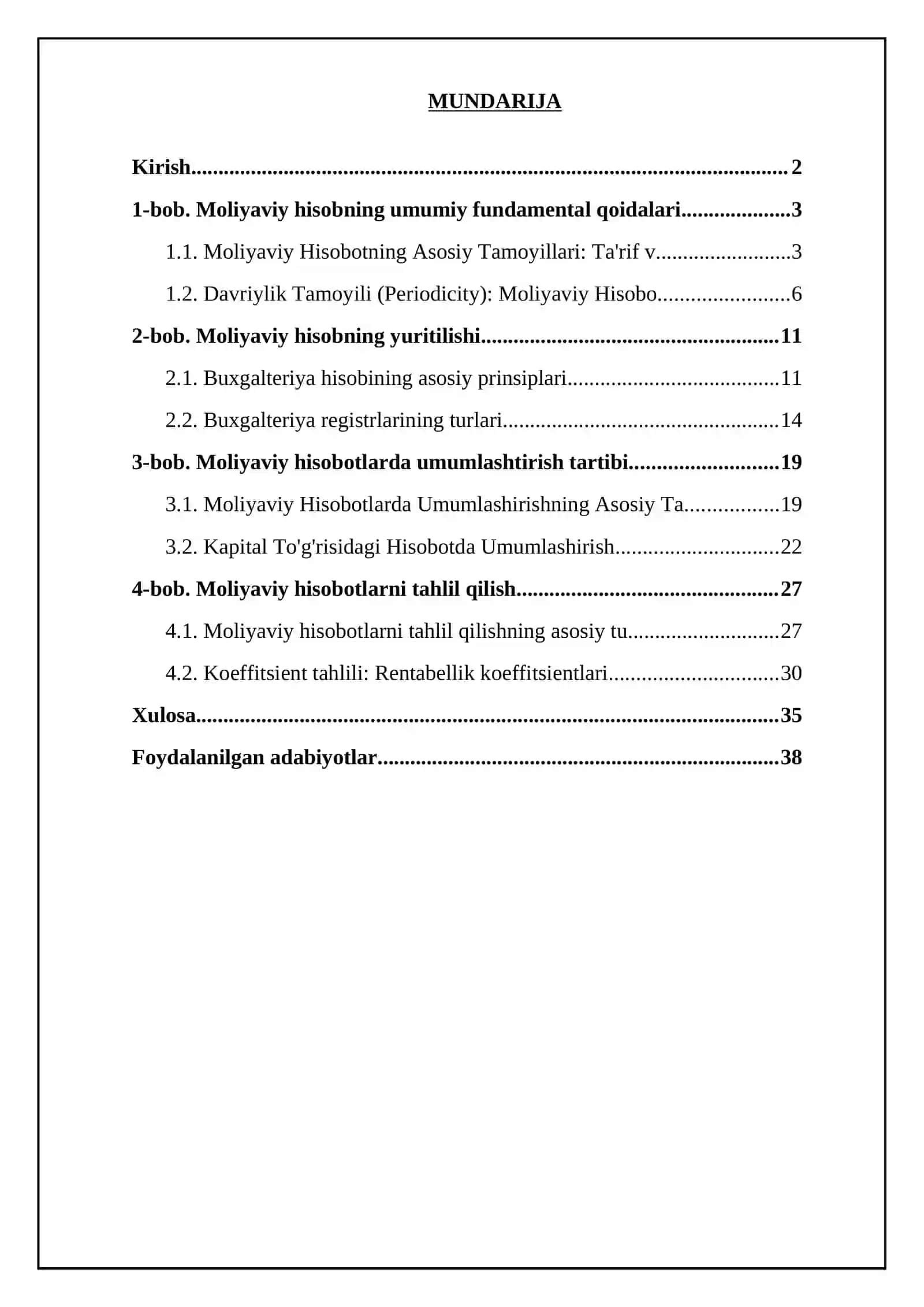 Moliyaviy hisobning umumiy fundamental qoidalari 2