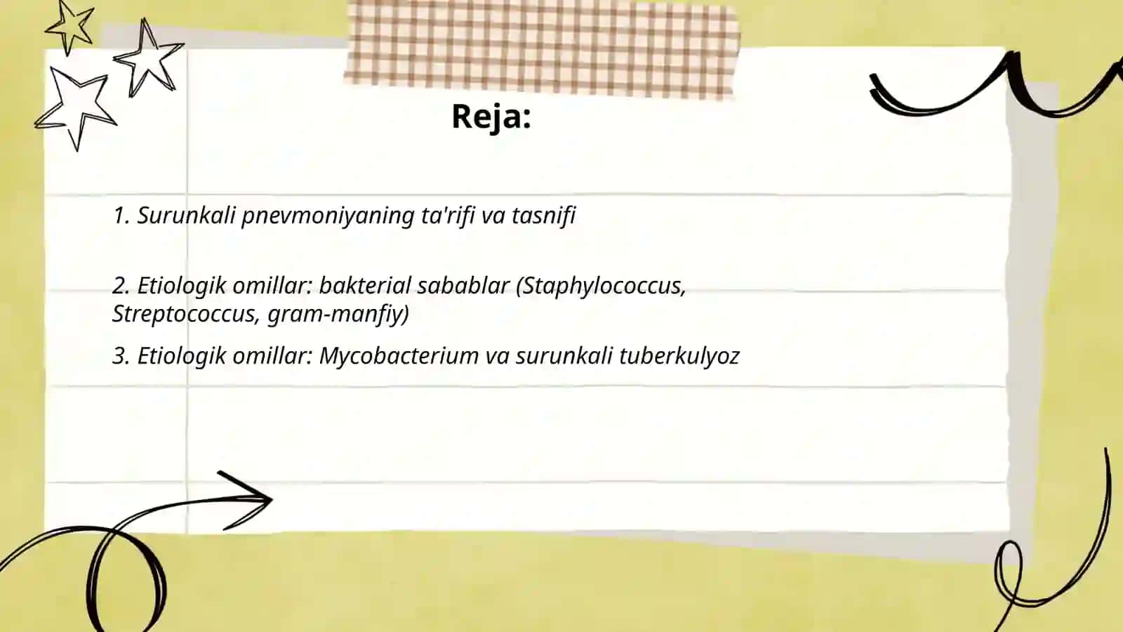 Surunkali pnevmoniya va uning etiologiyasi, patogenezi, klinik belgilari va diagnostikasi haqida ma'lumotlar 2