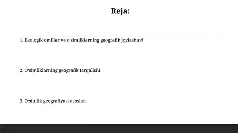 O’simliklar geografiyasi asoslari 2