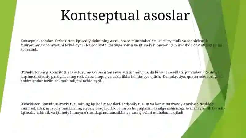 O'Zbekiston Respunlikasi Konstitutsiyaviy Tizimining Iqtisodiy Negizlari 2