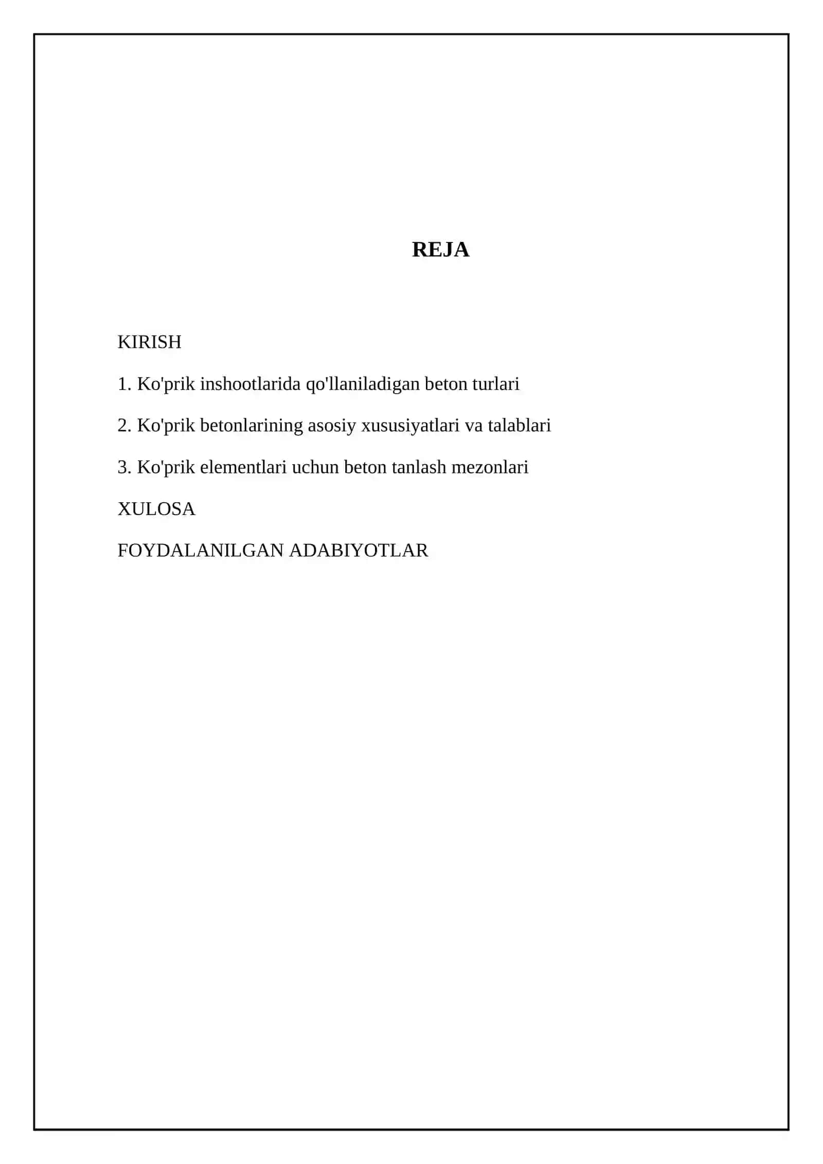 Koprik inshootida ishlatiladigan betonlar haqida asosiy malumotlar 2