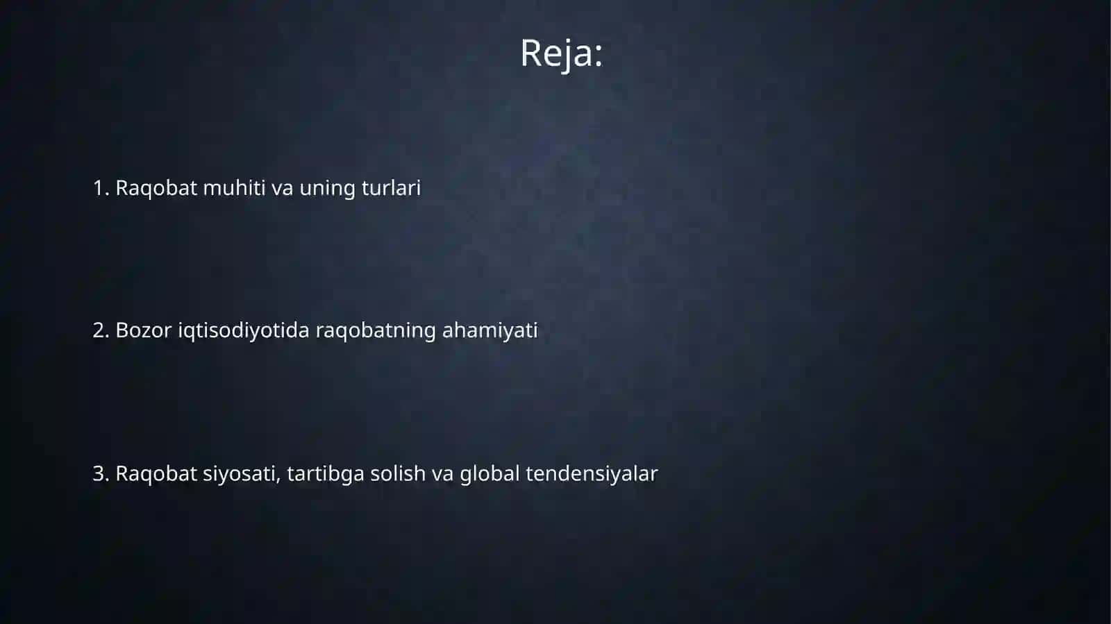 Raqobat muhiti va uning bozor iqtisodiyoitidag ahamiyati nimada? 2
