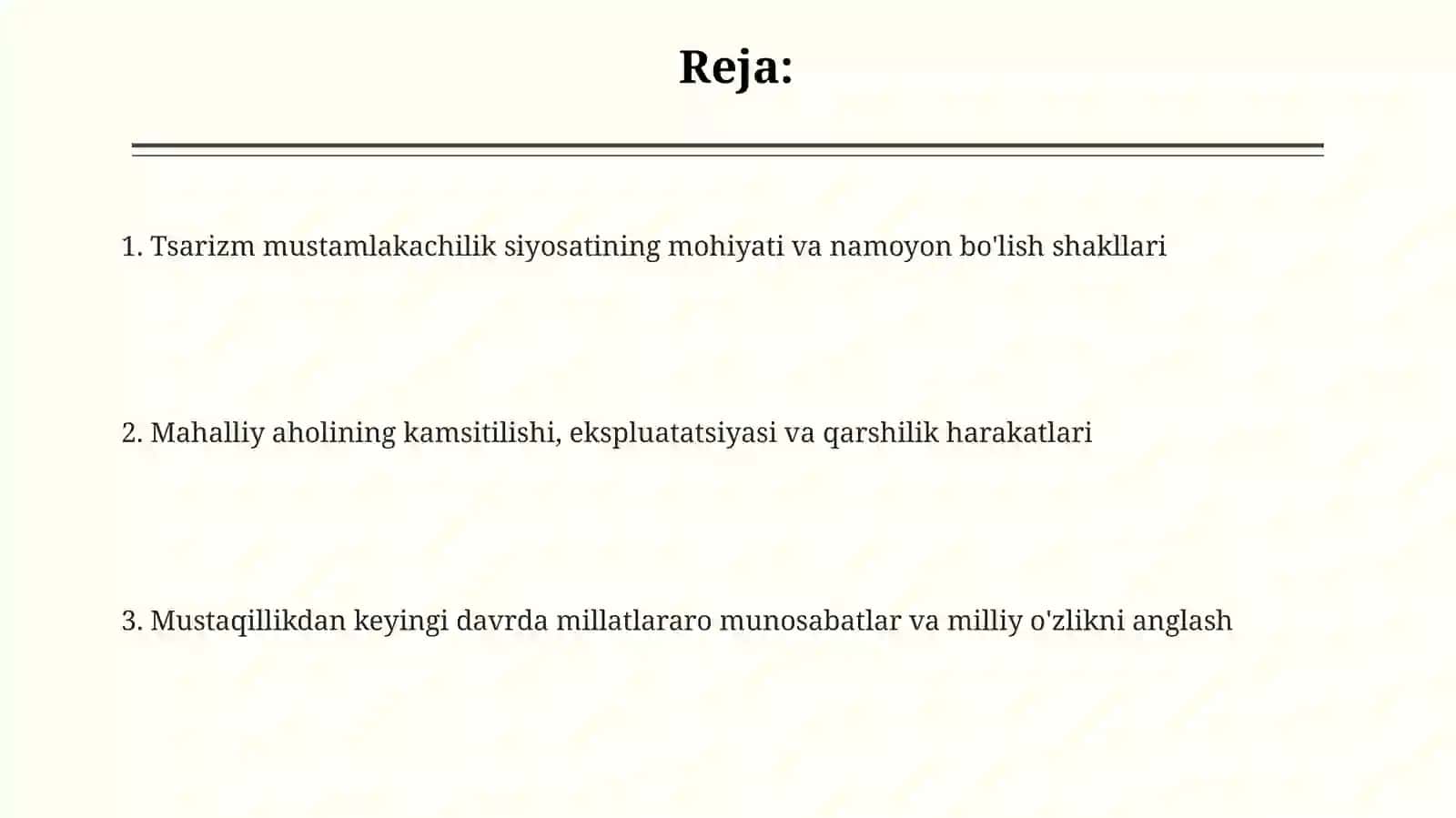Chorizmning o`lkamizdagi mustamlakachilik siyosati 2