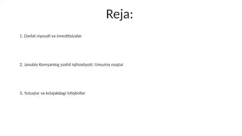 Janubiy Koreya yashil iqtisodiyoti 2