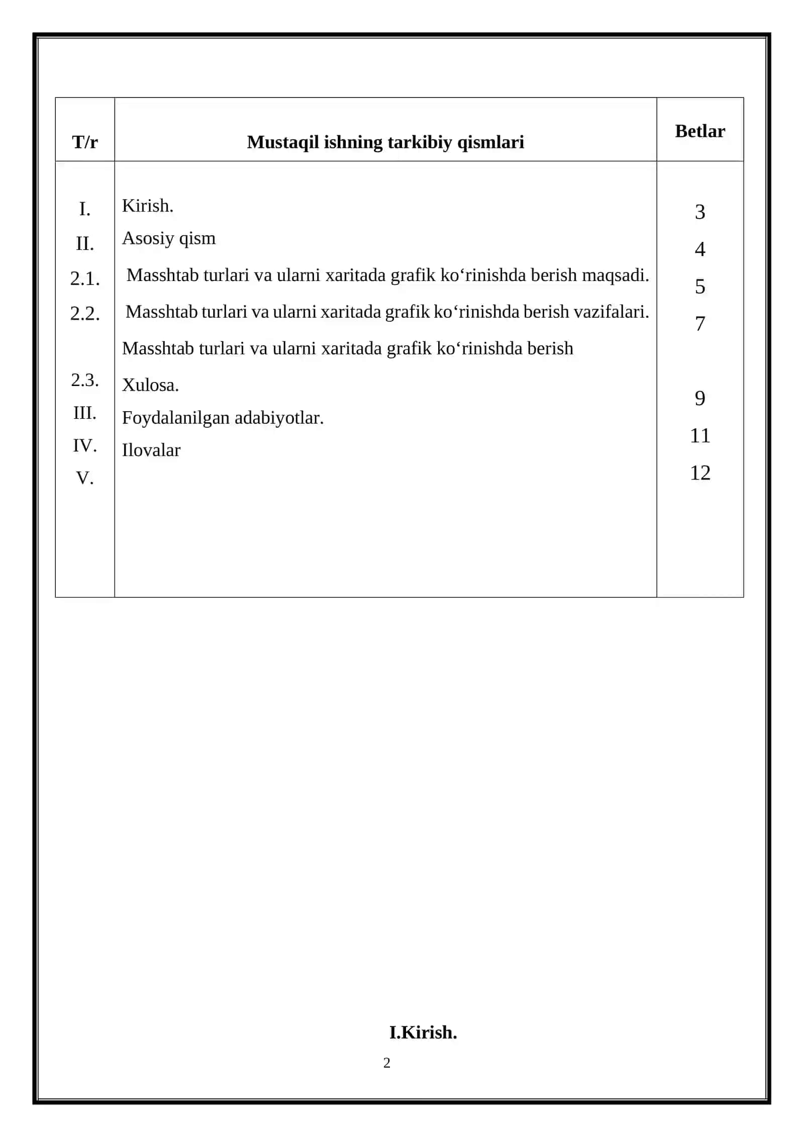 Masshtab turlari va ularni xaritada grafik ko‘rinishda berish 2