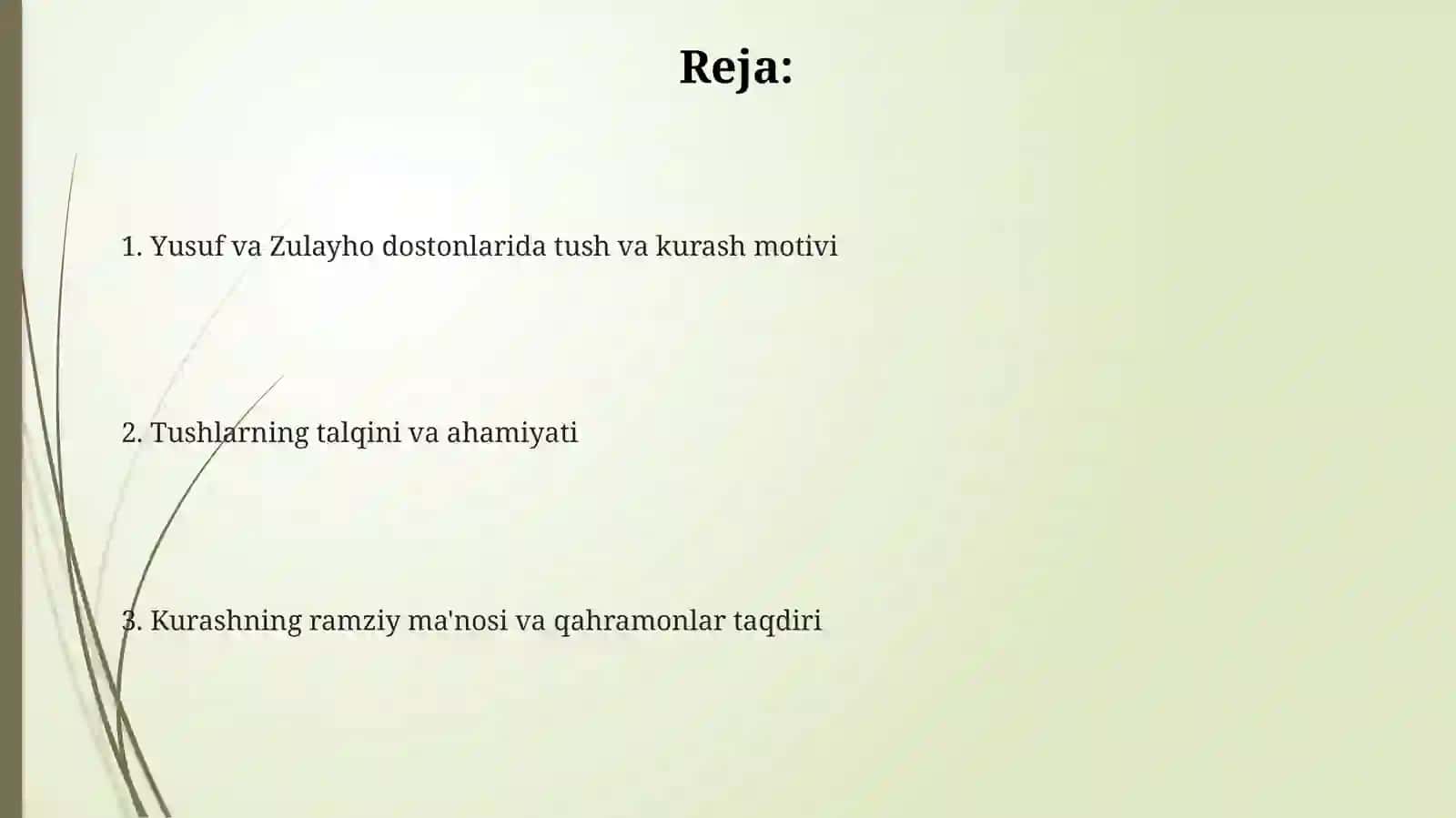 Yusuf va Zulayho dostonlarida tush va kurash motivi 2