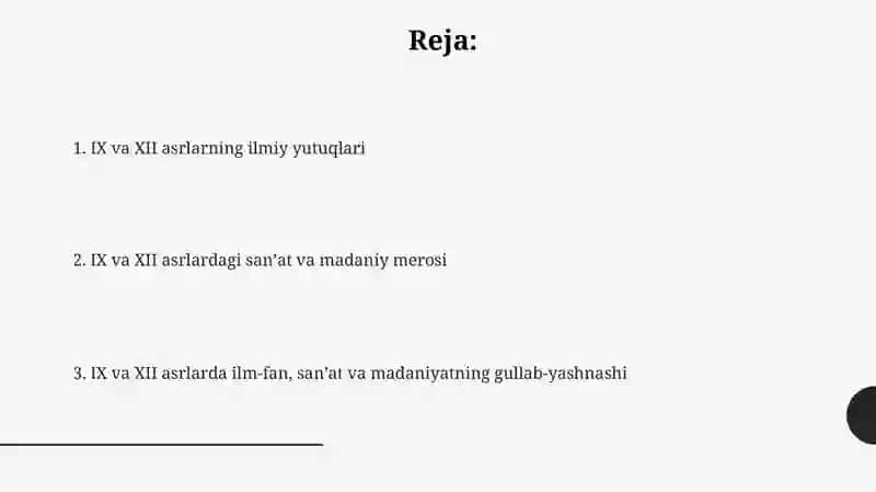 IX XII asrlarda ilm-fan va madaniyat ravnaqi 2