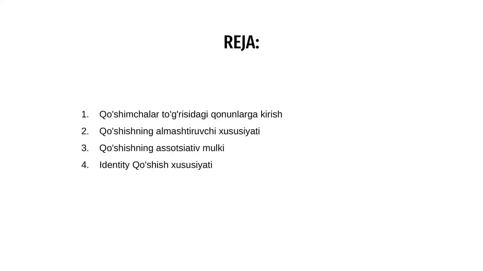 Qo'shish qonunlari 2