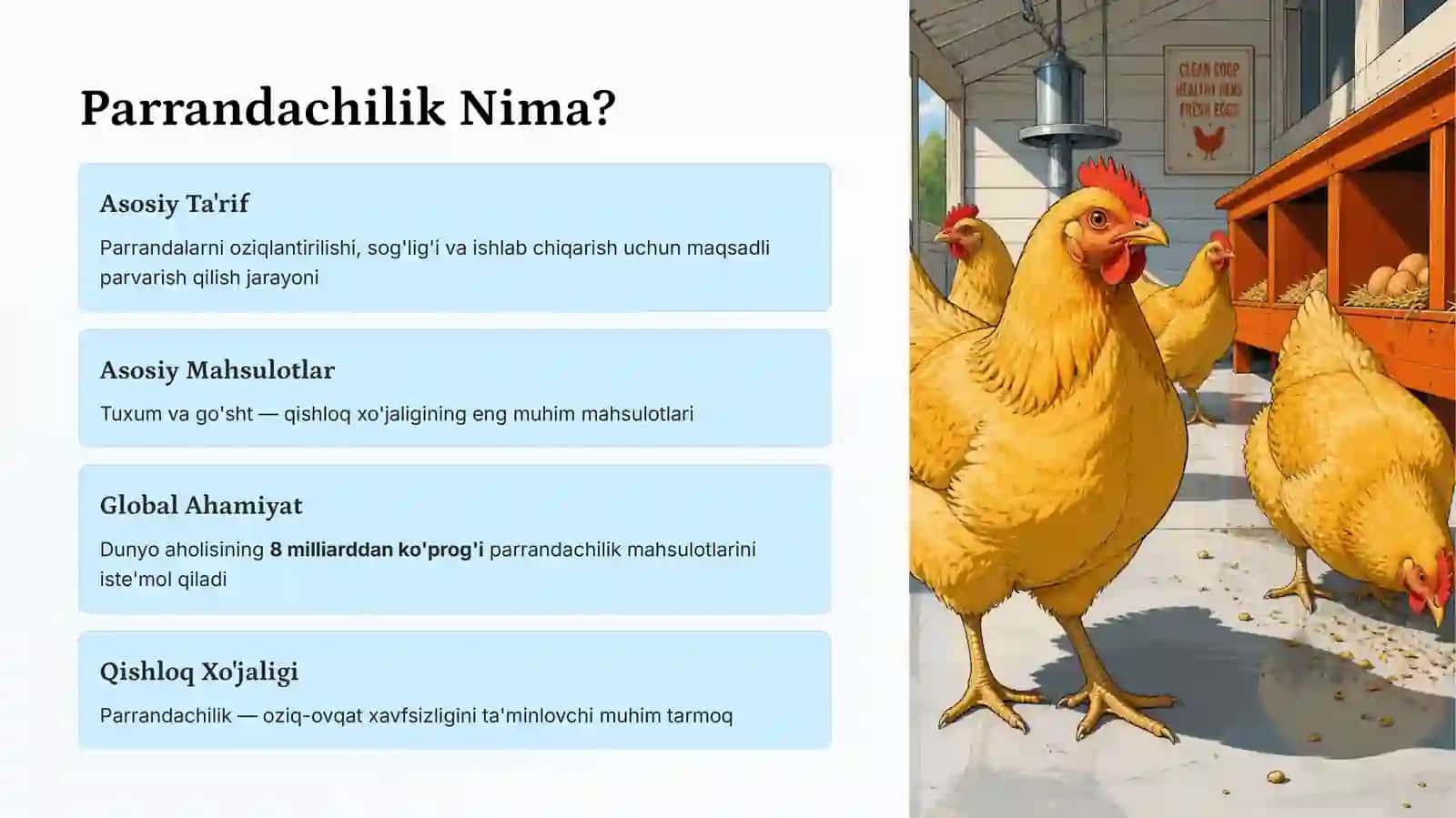 Parrandachilik: Tuxum va Goʻsht Ishlab Chiqarish 2