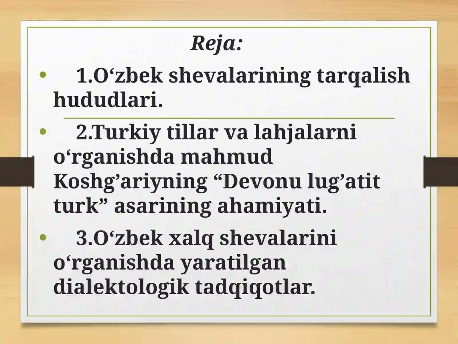 O‘zbek shevalarining o‘rganilishi 2