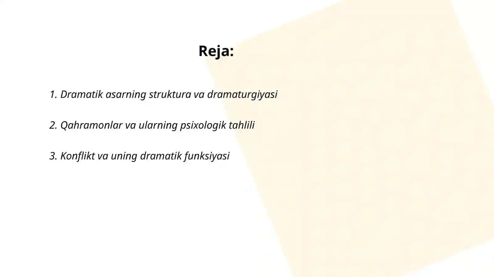 Drammatik asarlar va ularning tahlili 2