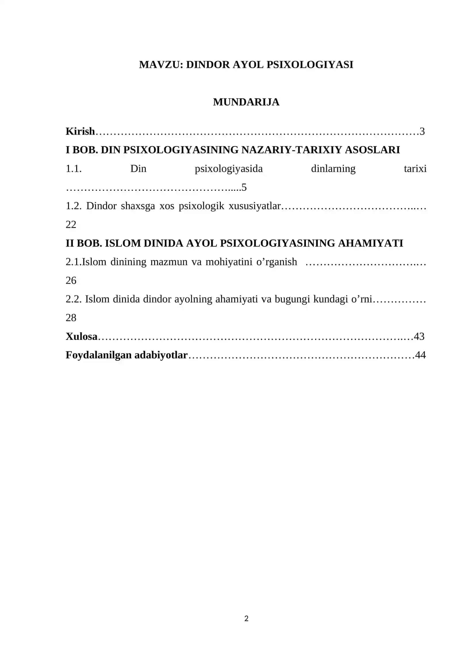 Dindor Ayol Psixologiyasi 2