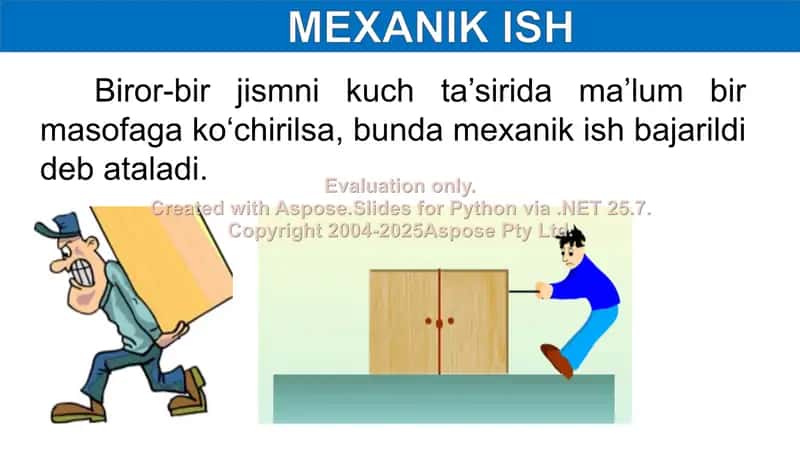 Fizika - Ish va energiya haqida tushuncha 2