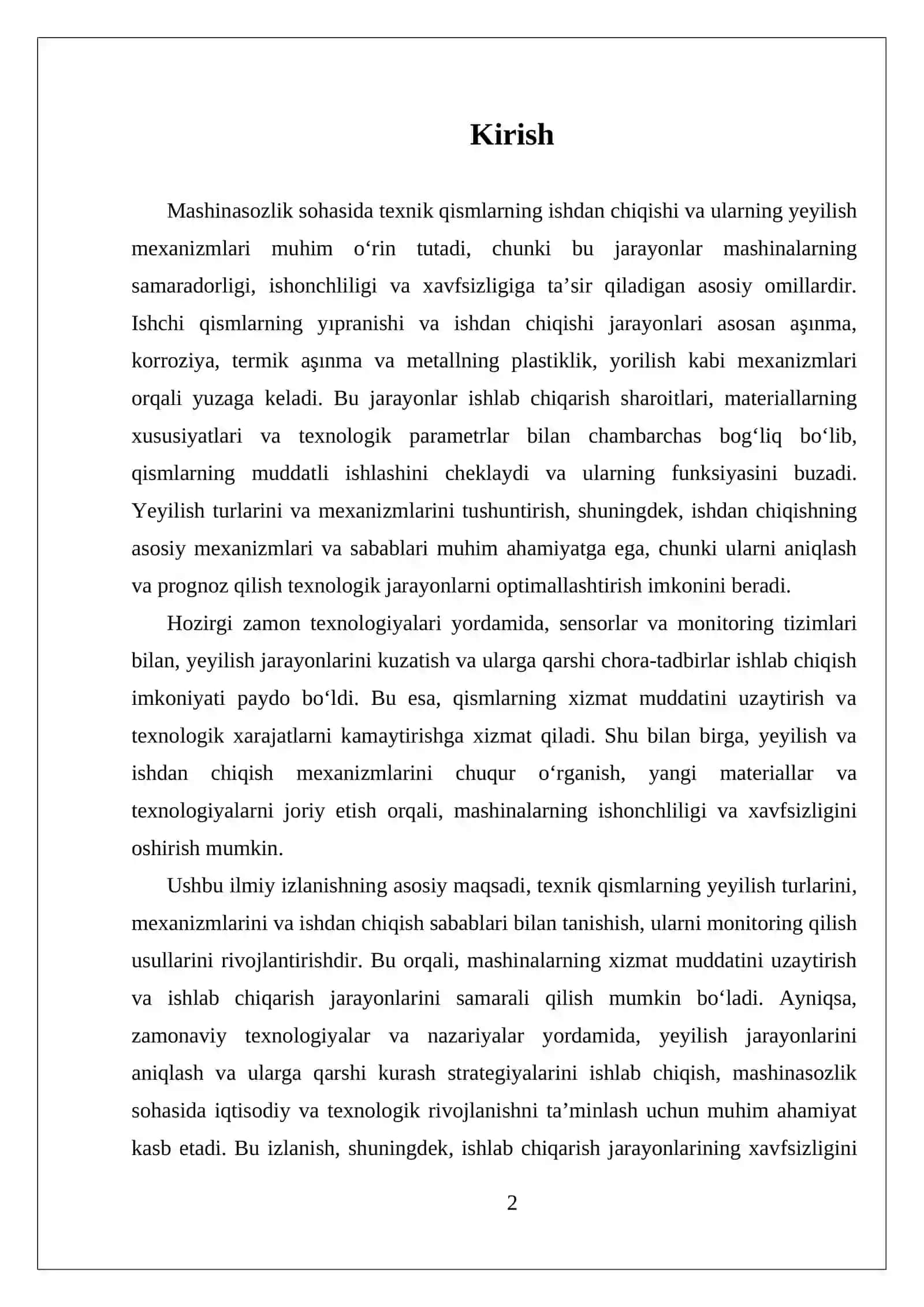 ISHCHI QISMLARNING YEYILISHI VA ISHDAN CHIQISH MEXANIZMLARI. 2