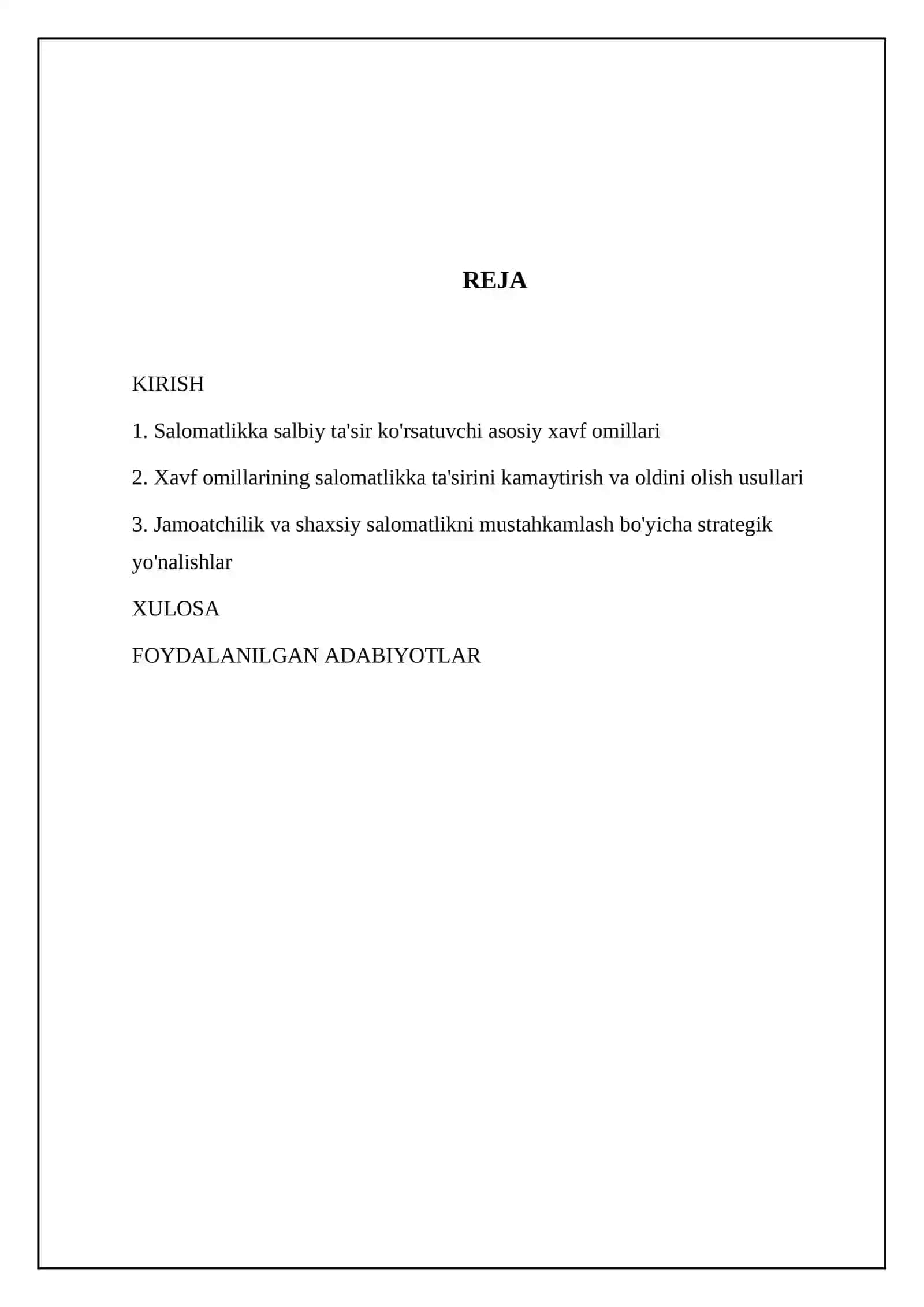 Salomatlikka ta'sir etuvchi xavf omillari va ularni bartaraf etish yo'llari 2