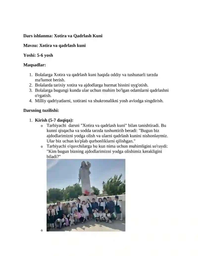 Xotira va Qadrlash Kuni 2
