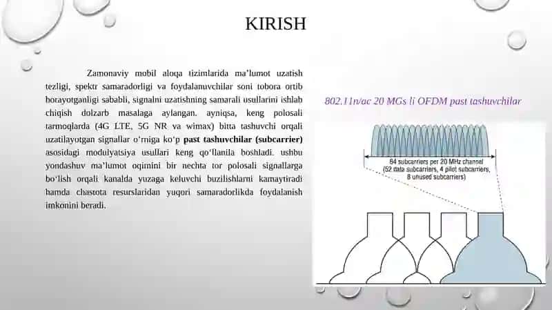 KENGAYTIRILGAN MODULYATSIYA VA TASODIFIY KIRISH:PAST TASHUVCHI (SUBCARRIER)LARNI BIRLASHTIRISH TEXNIKALARI 2