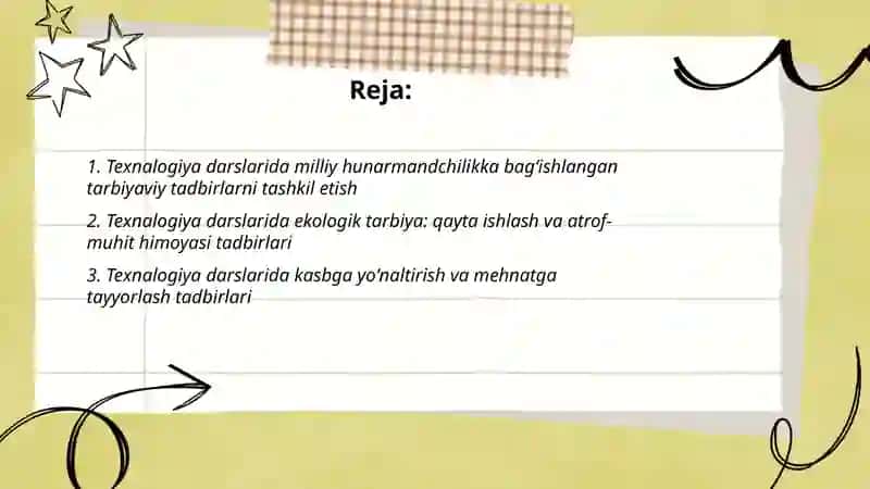 Texnalogiya darslariga oid tarbiyaviy tadbirlarni tashkil etish 2