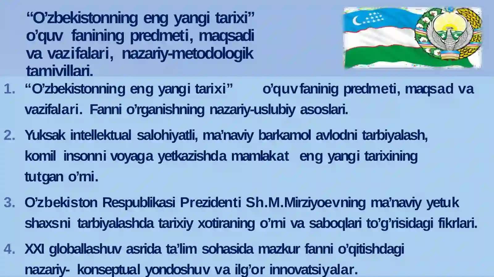 O’zbekistonningeng yangi tarixi 2