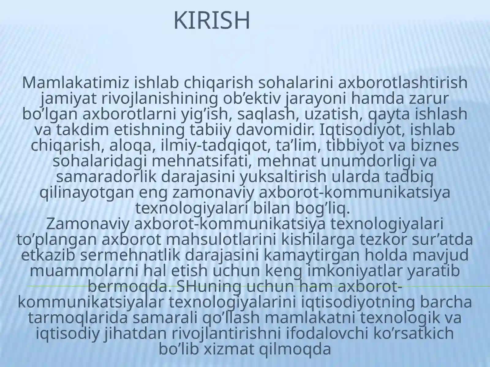 Informatika va axborot texnologiyalari fanidan boshqaruv kursi 2