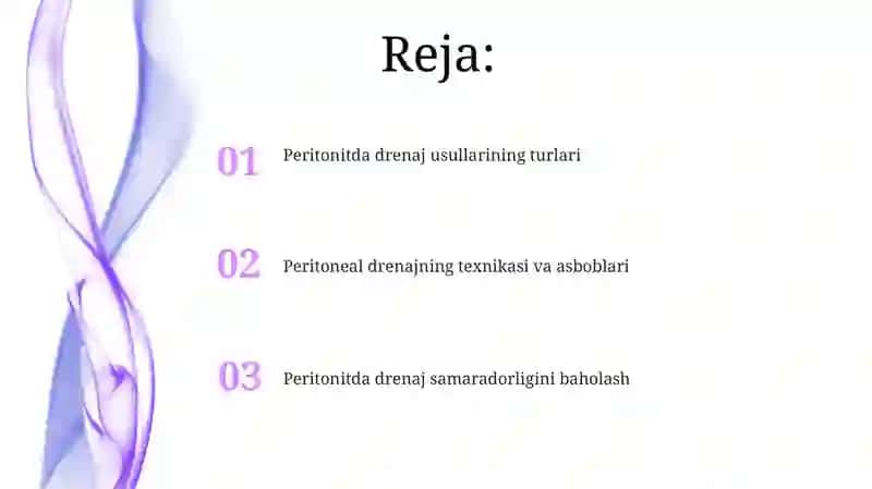 Peritonitlarda qorin bo'shlig'ini drenajlash usullari 2