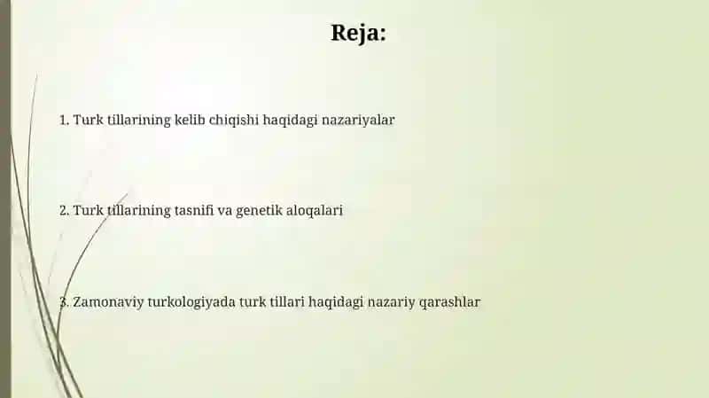 Turk tillarining tasnifi va genetik aloqalari 2