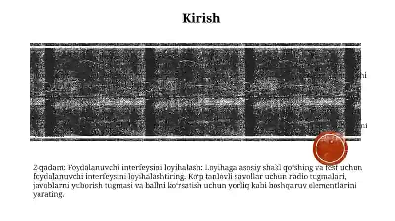Intelektual Test Dasturini Tayyorlash 2
