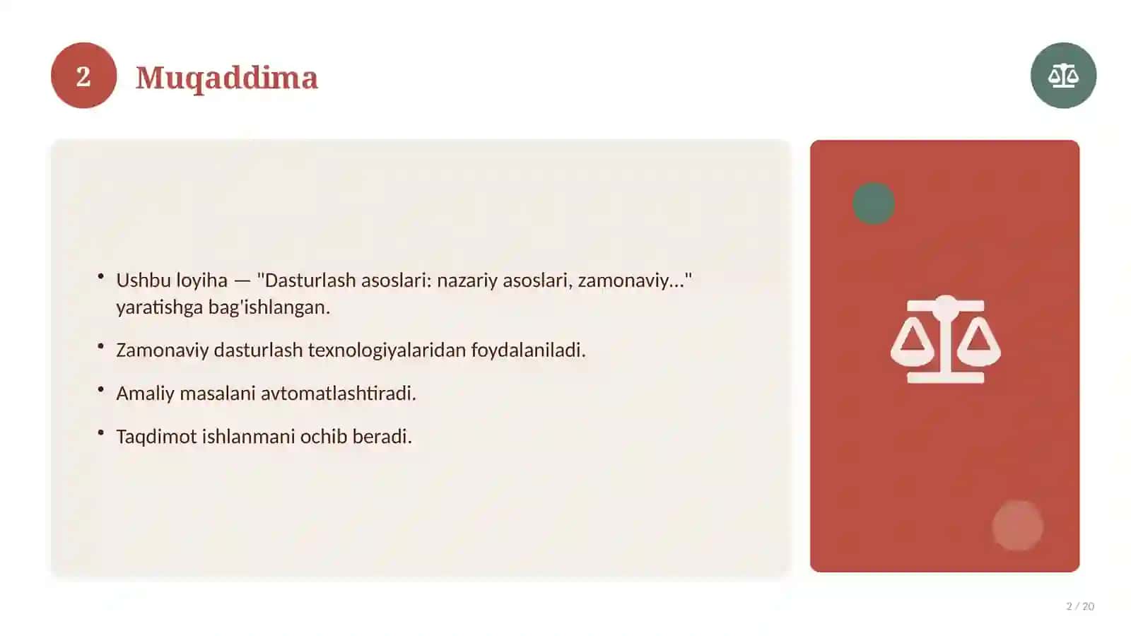 Dasturlash asoslari: nazariy asoslari, zamonaviy yondashuvda (Referat) 2