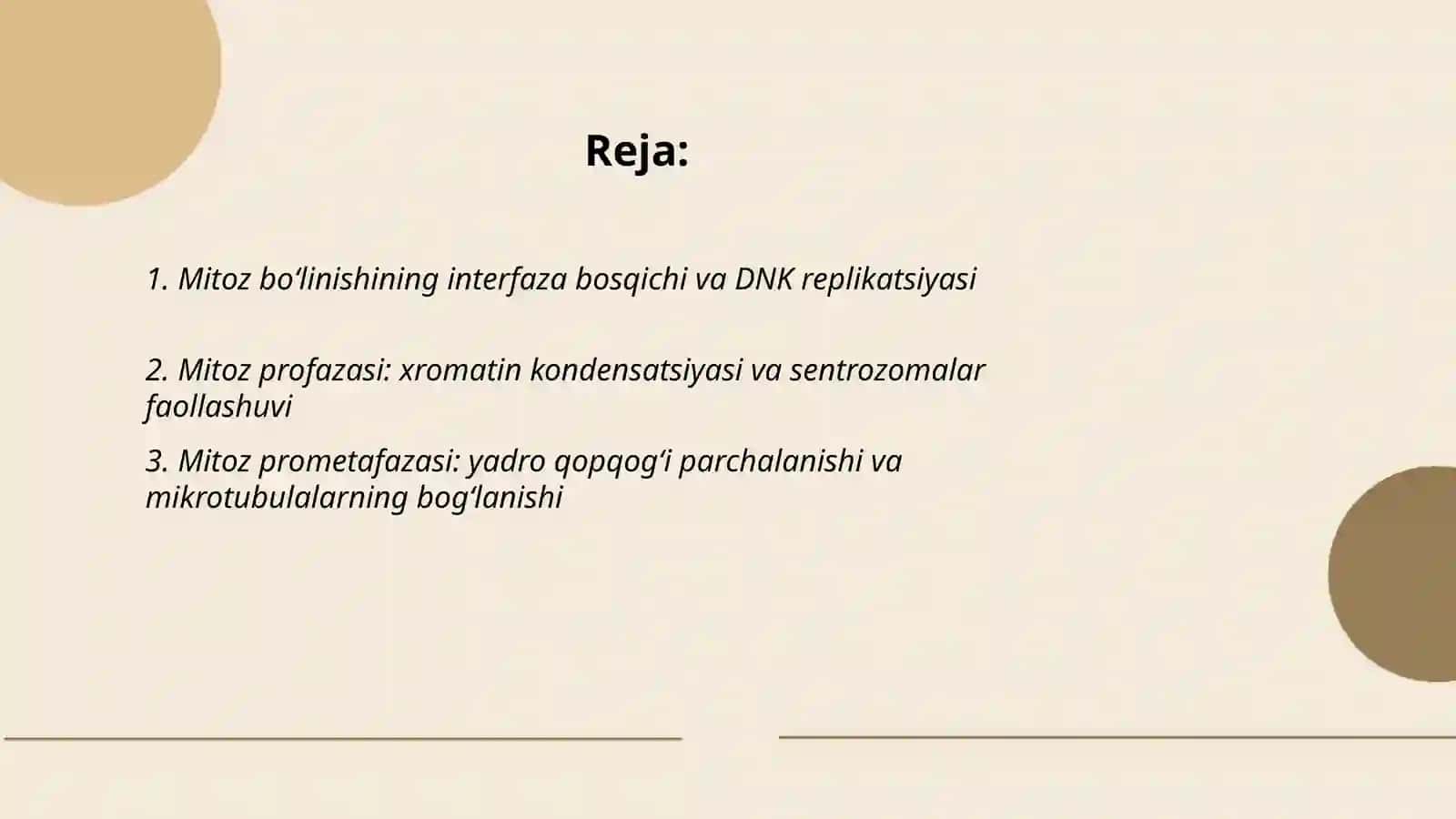 Mitoz va meyoz boʻlinishning fazalarini oʻrganish 2