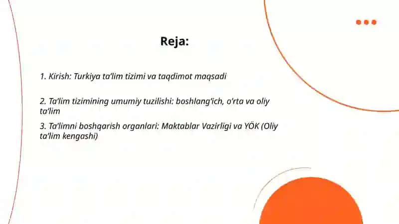 Turkiya taʼlim tizimi va top100 talikka kirgan universitetlari 10 varaq slayd 2