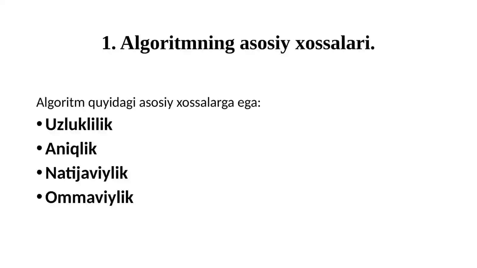 Algoritmning asosiy turlari 2