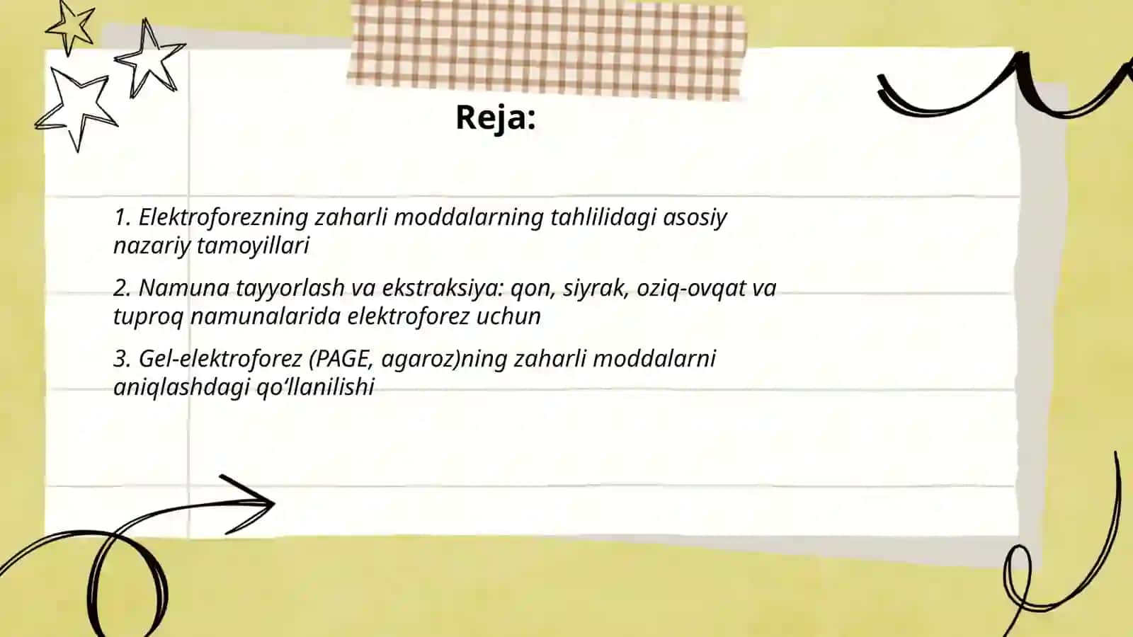 Zaharli moddalarning tahlilida elektroforez usulini qo`llash 2