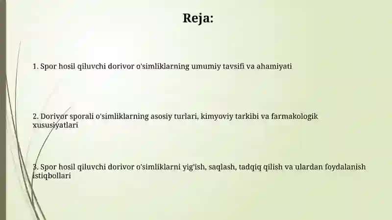 Sporali o'simliklar va ularning dorivorlik xususiyatlari 2