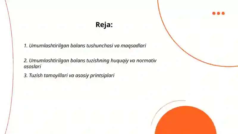 Umumlashtirilgan balans tuzish tartibi tahlili 2