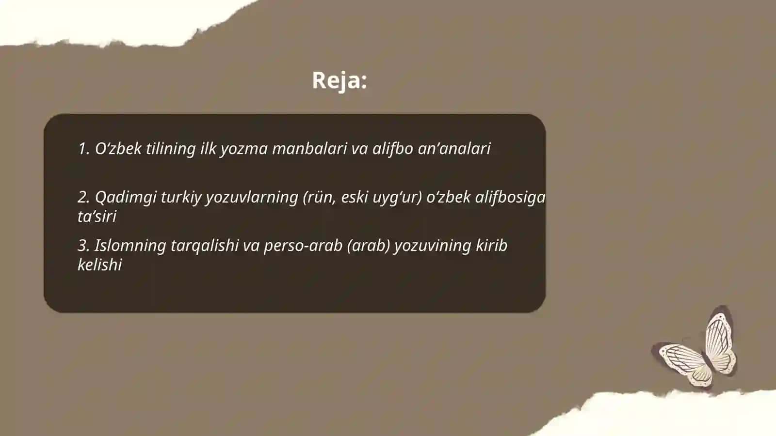 Oʻzbek tilining ilk yozma manbalari va alifbo anʼanalari 2