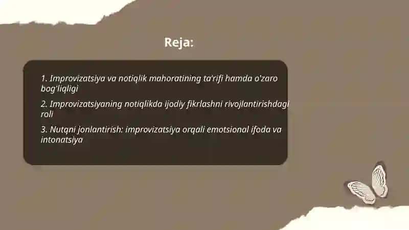 Improvizatsiyaning notiqlik mahoratidagi o'rni 2