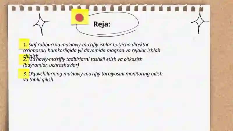 Sinf Rahbari va maʼnaviy-maʼrifiy ishlar boʻyicha direktor oʻrinbosari 2