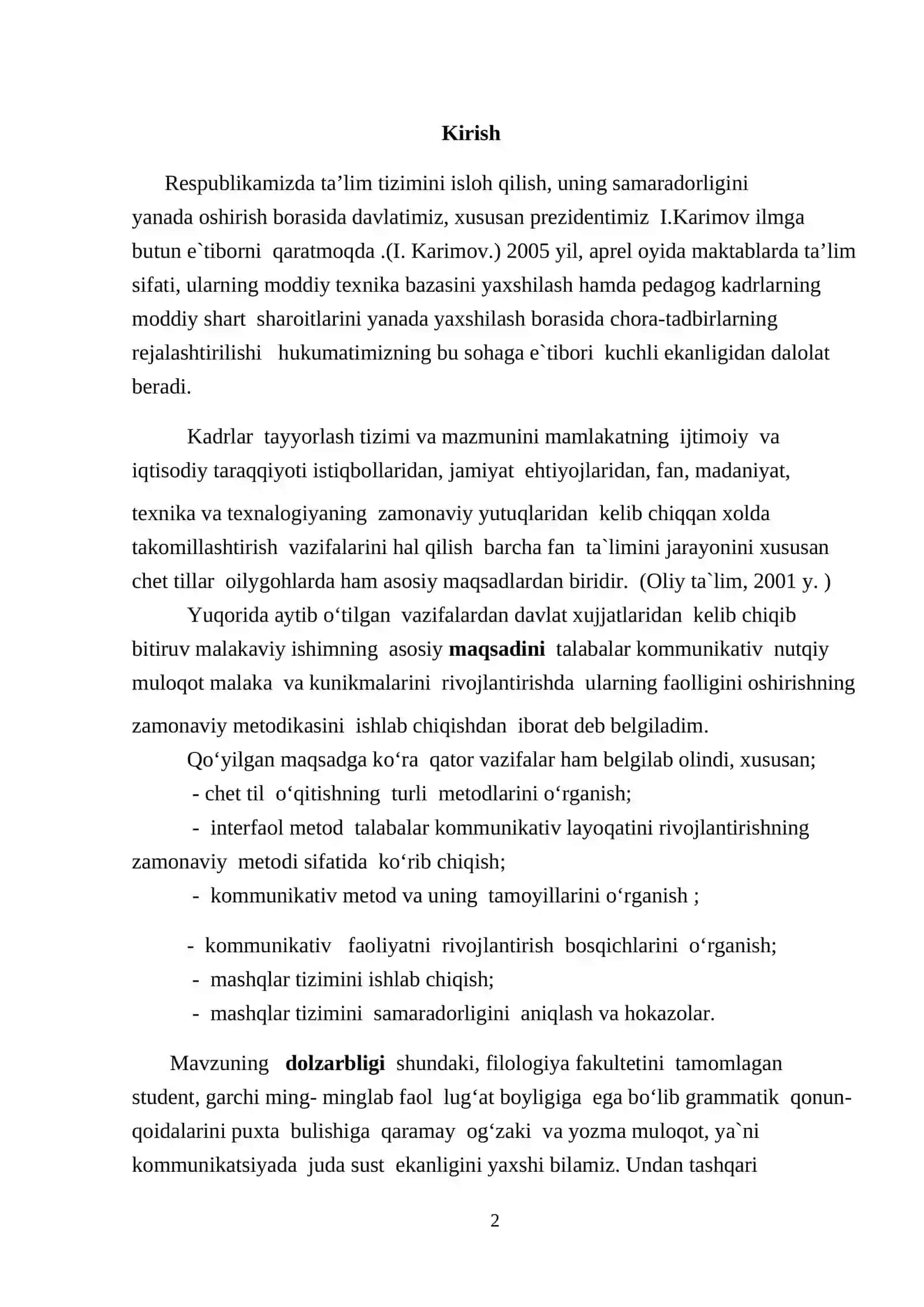 Chet tilida kommunikativ faoliyatning Psixolingvistik, lingvodidaktik xususiyatlari 2