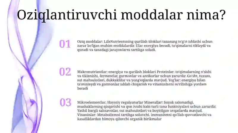 Oziq moddalar: LifeNutrientsning qurilish bloklari 2