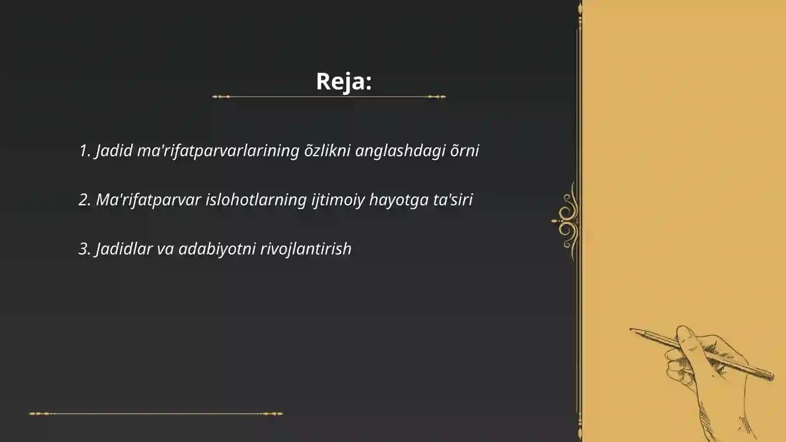 Jadid ma'rifatparvarlarining õlka ijtimoiy-ma'naviy hayotida tutgan õrni. Abdulhamid Chõlpon misolida 2