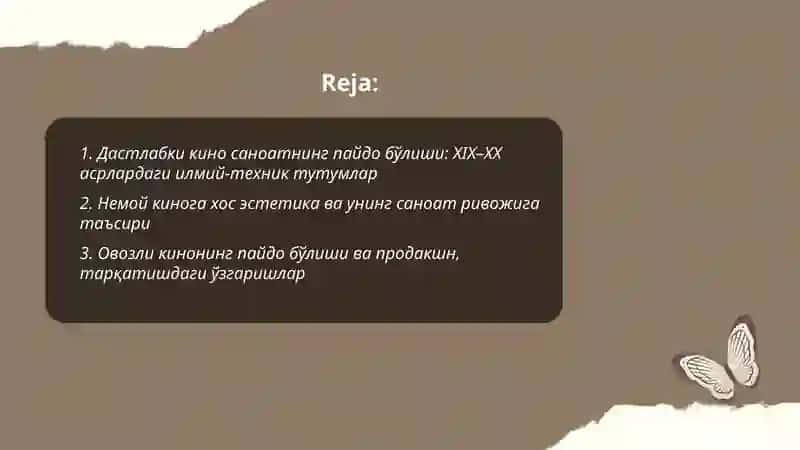 Дастлабки кино саноатнинг пайдо булиши ва ривожланиши 2