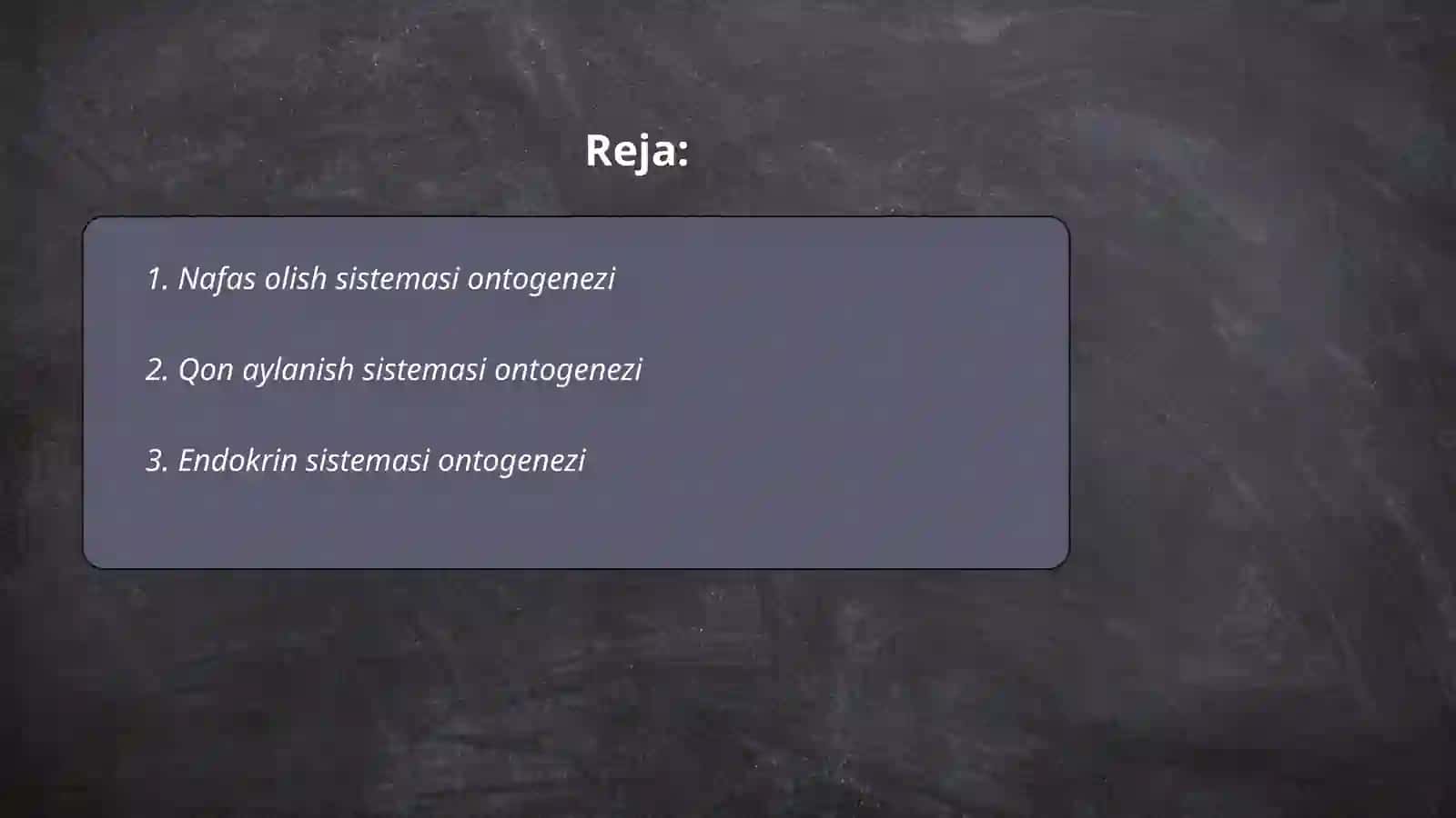 Organlar sistemasining onto-filogenezi:Nafas olish qon aylanish endokarin ayrish sistemasi 2