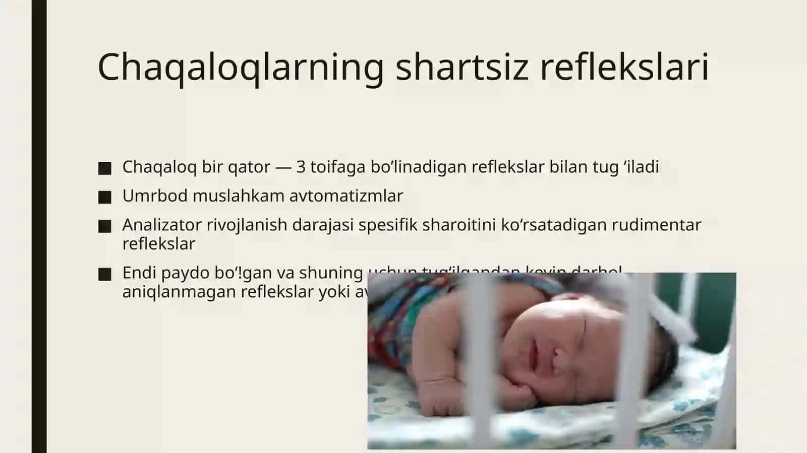 Chaqaloqlar shartsiz reflekslari 2