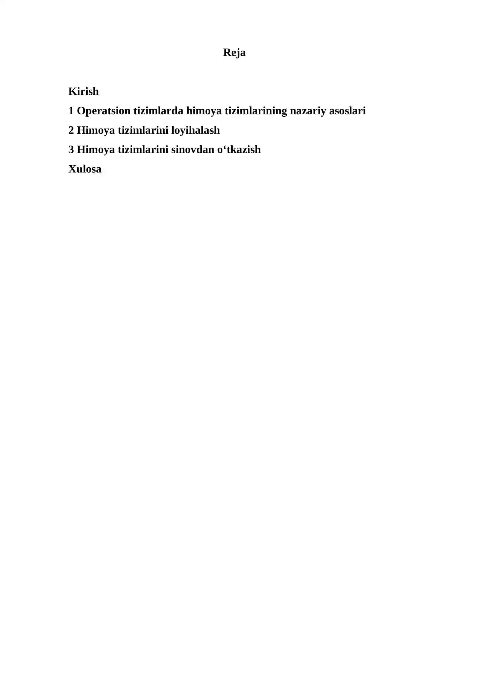 Operatsion tizimlarda himoya tizimlarini operatsion tizimlarda loyihalash va sinovdan o'tkazish 2