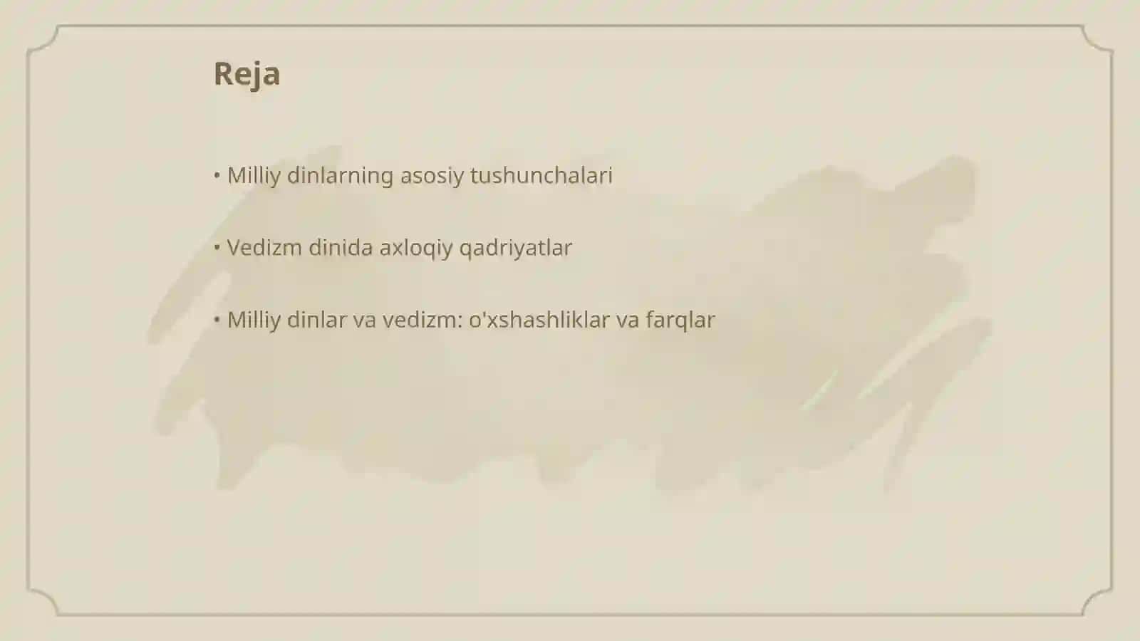 Milliy dinlar - vedizm dini ta'limotida diniy axloqiy qarashlari 2