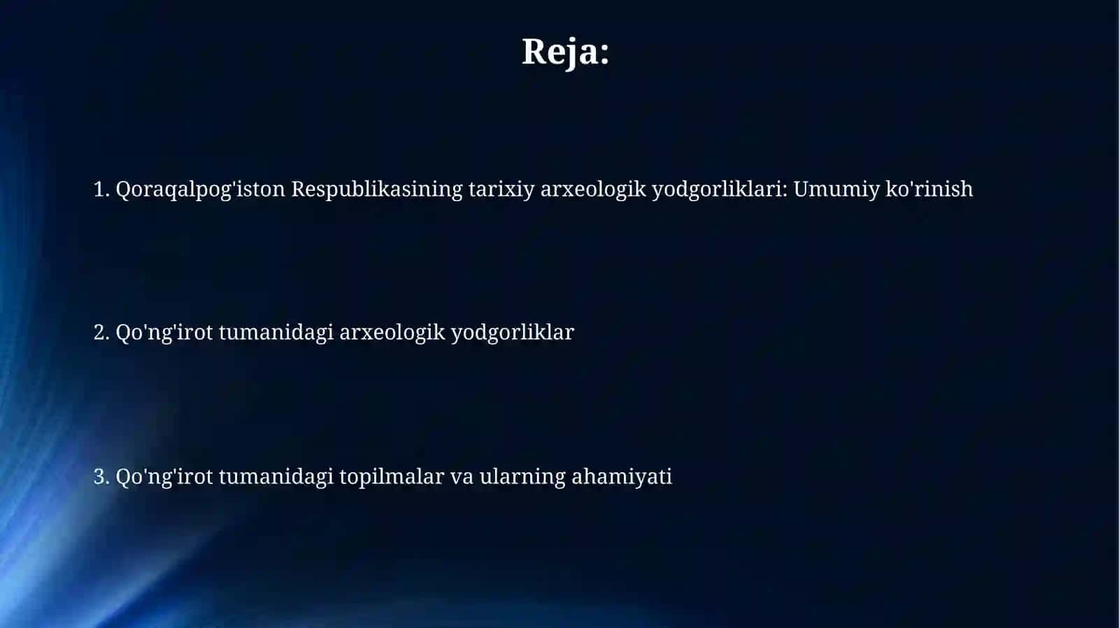 Qoraqalpog'iston Respublikasining tarixiy arxeologik yodgorliklari 2