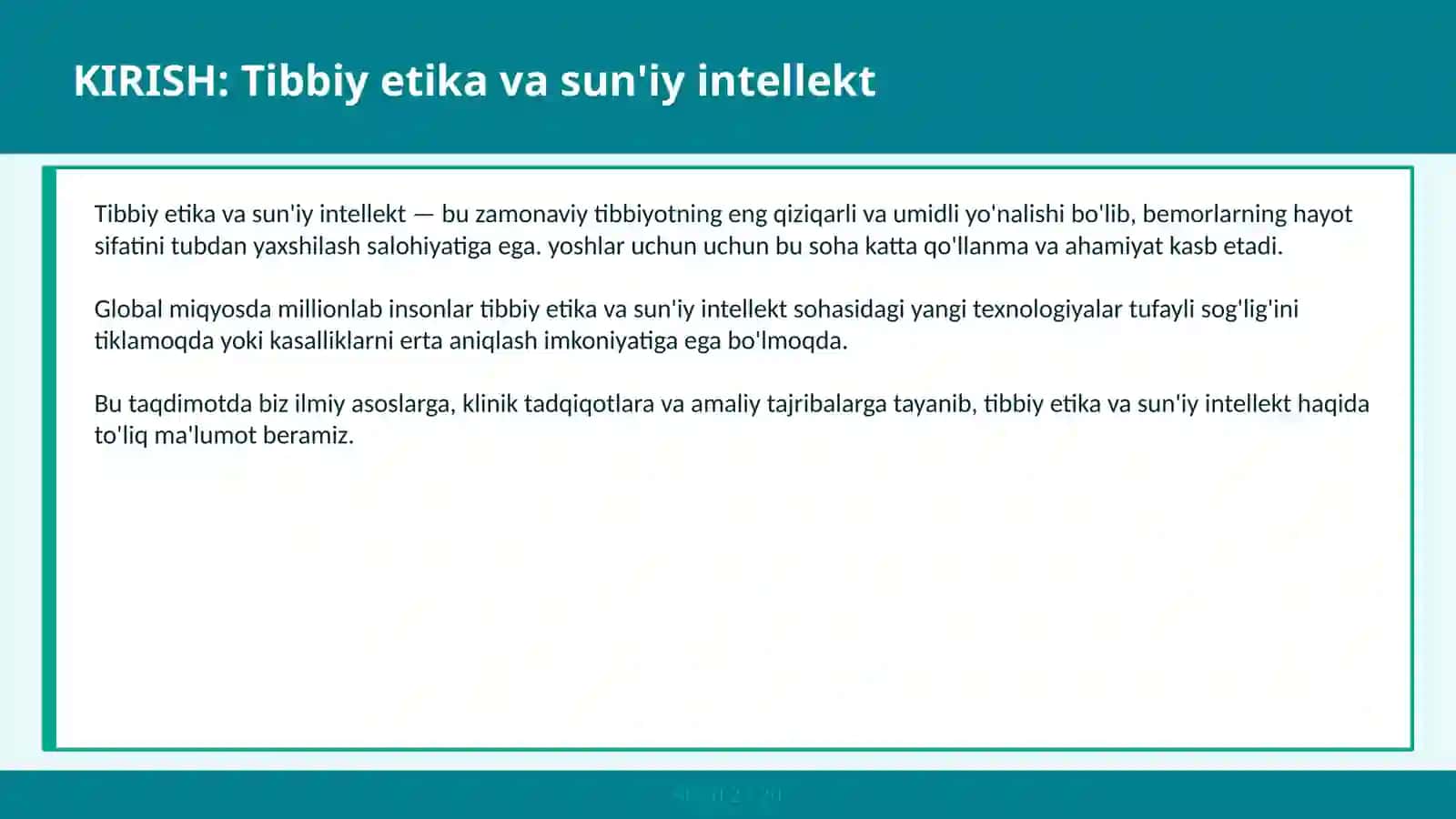 Tibbiy etika va sun'iy intellekt 2