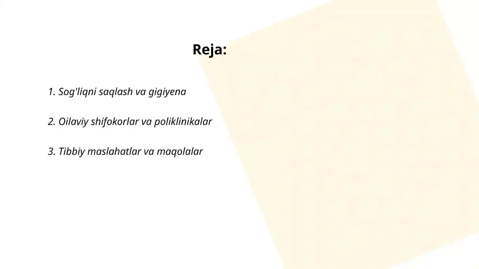 Sog'liqni saqlash uchun internet manzillar 2