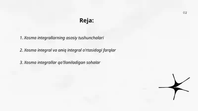 Xosma integrallarni hisoblash 2